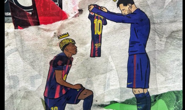 Nowa NAKLEJKA na ulicach Barcelony z wizerunkiem...